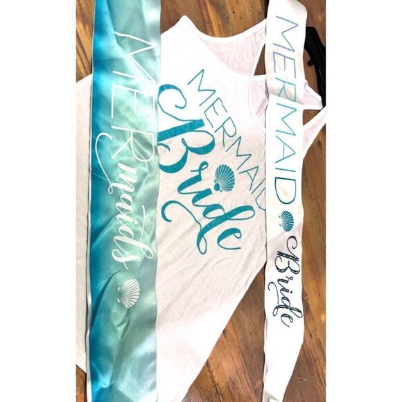 Mermaid Bridal Tank Top S/M Mermaid Bride * Mermaids* & Bride Sash Available‎ - Picture 7 of 7